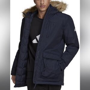 Adidas Men’s 2XL Utilitas Hooded Parka Navy Blue Legend Ink